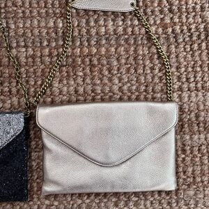 J. Crew Metallic Gold Clutch